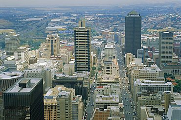 Aerial view of Johannesburg city centre