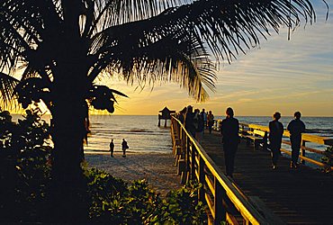 Sunset at Naples Pier, Florida, USA