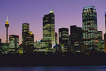 City skyline at dusk, Sydney, New South Wales, Australia