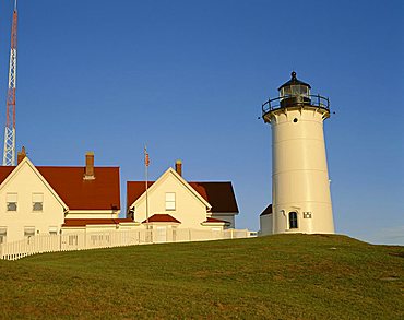 Exterior of Nobska Point Lighthouse, Woods Hole, Cape Cod, Massachusetts, United States of America (USA), North America