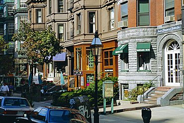 Newbury Street, Boston's premier shopping street, Back Bay, Boston, Massachusetts, USA