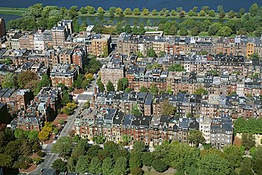 Aerial view of Back Bay area, Boston, Massachusetts, New England, United States of America (U.S.A.), North America