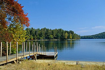 Jetty on Squam Lake, New Hampshire, New England, USA