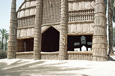 Mudhif (meeting house), photograph taken in 1982, Shobaish, Marshes, Iraq, Middle East