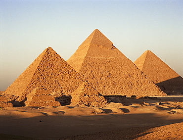 Pyramids at sunset, Giza, UNESCO World Heritage Site, near Cairo, Egypt, North Africa, Africa