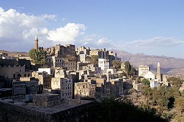 View of town, Manakhah, Yemen, Middle East