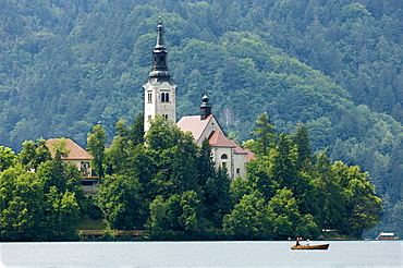 Lake Bled and St. Mary's Church of the Assumption, Slovenia, Europe