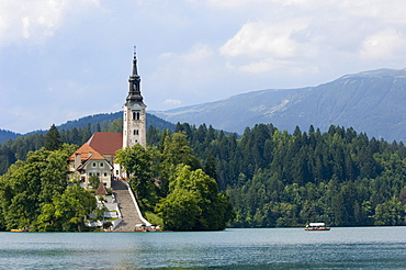 Lake Bled and St. Mary's Church of the Assumption, Slovenia, Europe