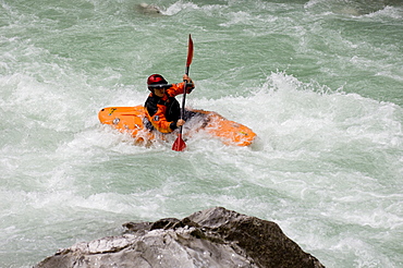 Kayaking in the Soca Valley, Slovenia, Europe