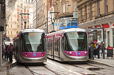 Tram system in Birmingham which runs from Birmingham to Wolverhampton, Birmingham, England, United Kingdom, Europe