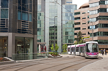 Tram system in Birmingham which runs from Birmingham to Wolverhampton, Birmingham, England, United Kingdom, Europe