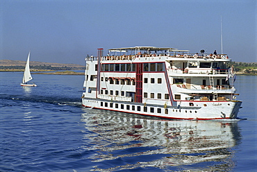 A hotel boat on the River Nile, Egypt, North Africa, Africa