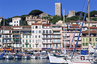 Le Suquet and the harbour, old town, Cannes, Alpes Maritimes, Cote d'Azur, French Riviera, Provence, France, Mediterranean, Europe