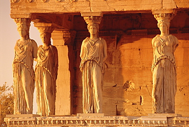 Caryatids Portico, figures of the Six Maidens, Erechtheion, Athens, Greece, Europe