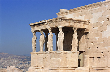 Caryatid portico, Erechthion, Acropolis, UNESCO World Heritage Site, Athens, Greece, Europe