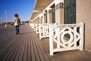 Planches (boardwalks), Pompeian baths, Deauville, Basse Normandie (Normandy), France, Europe