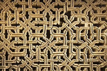 Typical plaster geometric decor, the Aljaferia Palace, dating from the 11th century, Saragossa (Zaragoza), Aragon, Spain, Europe