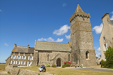 Notre Dame church dating from the 15th century, Port Bail, Cotentin, Normandy, France, Europe