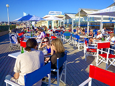 The Bar du Soleil, on the famous Planches, Deauville, Calvados, Normandy, France, Europe