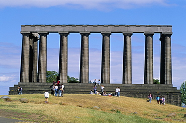 National monument, Calton Hill, Edinburgh, Lothian, Scotland, United Kingdom, Europe