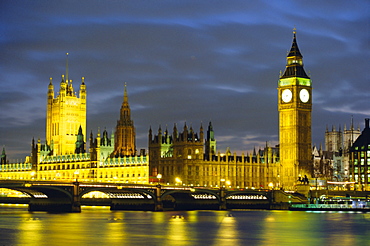 Houses of Parliament at dusk, UNESCO World Heritage Site, Westminster, London, England, United Kingdom (U.K.), Europe