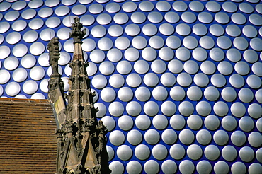 Selfridges building and St. Martin's church, Bullring, Birmingham, England, United Kingdom, Europe