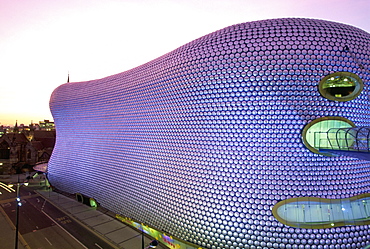 Selfridges building at dusk, Bullring, Birmingham, England, United Kingdom, Europe