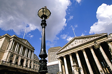 Bank of England and Royal Exchange, City of London, London, England, United Kingdom, Europe