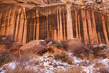 Desert Varnish on rocks, The Gorge, Capitol Reef National Park, Utah, United States of America, North America