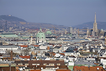 View from the top of the Bahnorama Tower, Vienna, Austria, Europe