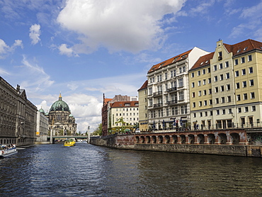 View towards the Cathedral from the River Spree, Berlin, Germany, Europe