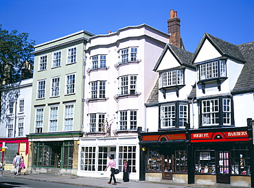 View of the High Street including Barbers, Oxford, Oxfordshire, England, United Kingdom, Europe