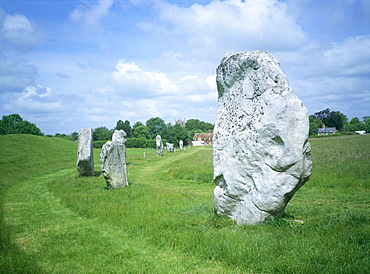 Standing stones in prehistoric stone circle, Avebury, UNESCO World Heritage Site, Wiltshire, England, United Kingdom, Europe