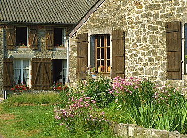 Exterior of a village house at Wallers Trelon in Picardie (Picardy), France, Europe