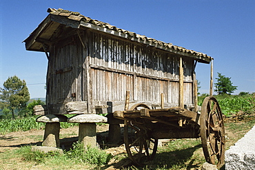 Horreo, a traditional grain store, Santillana del Mar, near Gijon, Asturias, Spain, Europe