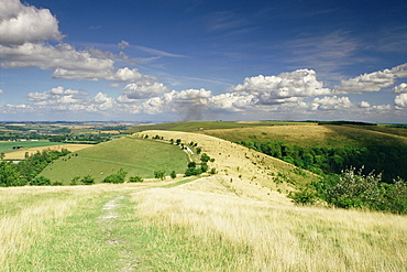 Landscape with clouds, Win Green, Wiltshire, England, United Kingdom, Europe