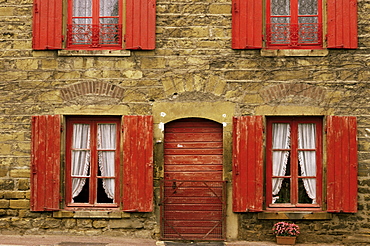 Detail of house, Beaujolais region, Rhone Alpes, France, Europe