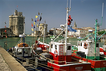 Fishing boats in the harbour, La Rochelle, Poitou Charentes, France, Europe