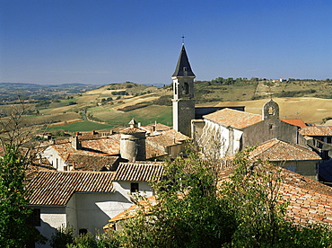 View of village, Lautrec in Tarn, Midi-Pyrenees, France, Europe