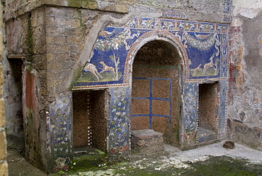 Mosaic from the House of Neptune and Amphitrite, at Herculaneum, a large Roman town destroyed in 79AD by a volcanic eruption from Mount Vesuvius, UNESCO World Heritage Site, near Naples, Campania, Italy, Europe