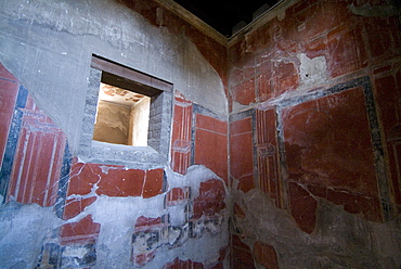 Wall frescoes from Herculaneum, a large Roman town destroyed in 79AD by a volcanic eruption from Mount Vesuvius, UNESCO World Heritage Site, near Naples, Campania, Italy, Europe