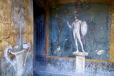 Fresco from the House of Venus, Pompeii, a large Roman town destroyed in 79AD by a volcanic eruption from Mount Vesuvius, near Naples, Campania, Italy, Europe