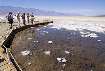 Badwater, the lowest point in North America, Death Valley National Park, California, United States of America, North America