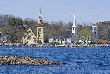 The Three Churches, Mahone Bay, Nova Scotia, Canada, North America