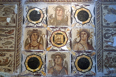 Mosaic from one of the Roman sites in Libya, Jamahiriya Museum, Tripoli, Libya, North Africa, Africa