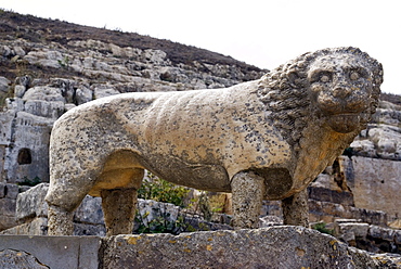 Lion statue, Temple of Apollo, Sanctuary of Apollo, Greek and Roman site of Cyrene, UNESCO World Heritage Site, Libya, North Africa, Africa