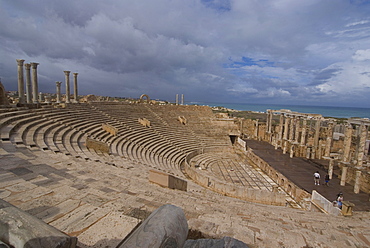 Theatre, Roman site of Leptis Magna, UNESCO World Heritage Site, Libya, North Africa, Africa