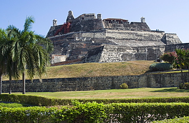 Fort San Felipe, Spanish colonial fort dating from the 16th century, UNESCO World Heritage Site, Cartagena, Colombia, South America