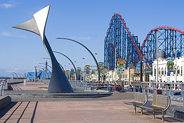 Whales tail on the promenade to the south of the city, Blackpool, Lancashire, England, United Kingdom, Europe