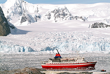 Cruise ship at Peterman Island, Antarctica, Polar Regions